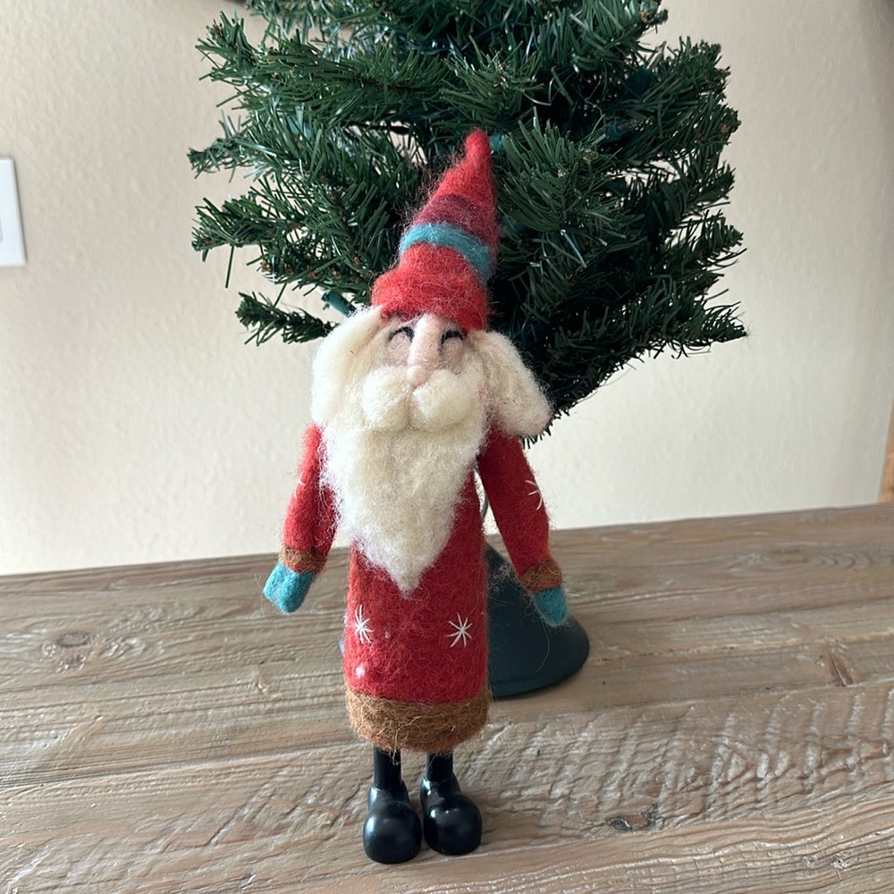 Wool Felt Santa w/Red Hat